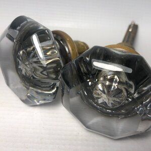 Antique Crystal Glass Door Knob Set - Sun Purple - Set of 2